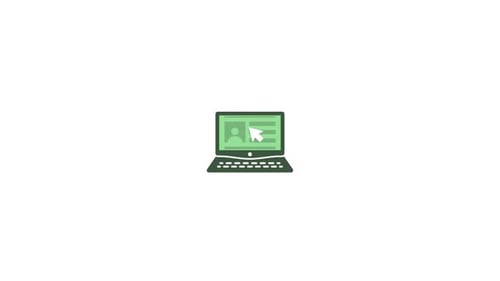 Flat Design Laptop with Interactive UI Elements