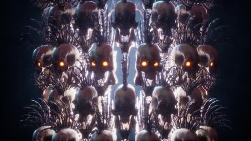 Punk Skulls Pillar VJ Loop