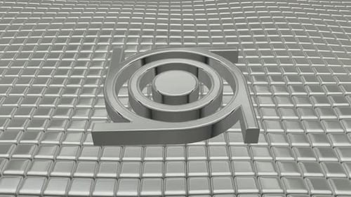 Rotating 3D Silver Metallic Abstract Logo Reveal