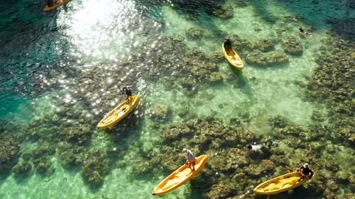 Tropical Seawater Lagoon with Tourists Philippines El Nido