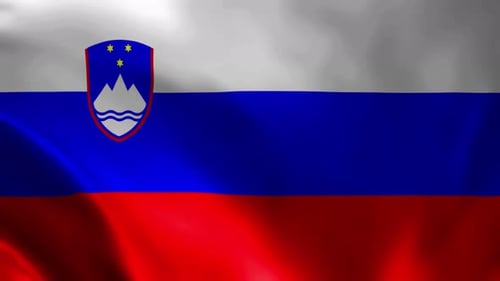 Waving Slovenian Flag Loop with Coat of Arms