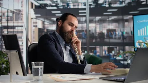 Landline Phone Call Dialing Inhouse Number Business Communication