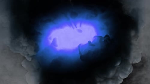 Mystical Blue Light Vertical Movement and Dense Smoke Turbulence Seamless Loop
