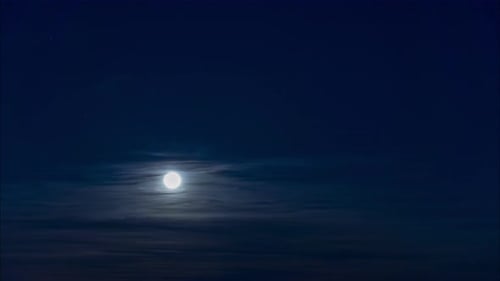 Scenic view of picturesque moonrise time lapse on cloudy night sky