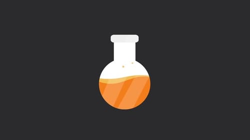 Bubbling Lab Flask Chemistry Flat Design Animation