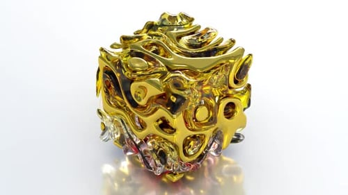 Golden Fractal 3D Cube 57