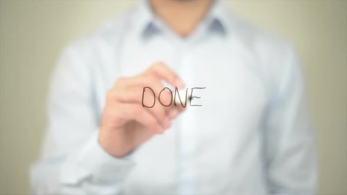 Fertig, Schreiben auf transparentem Bildschirm