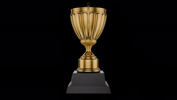 Rotating winner cup, trophy on a transparent background. Winner ...