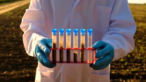 Field Soil Samples for Analysis Selective Focus