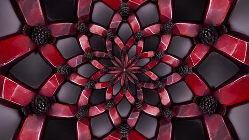 Abstract Red and Black Crystal Geometric Pattern Loop