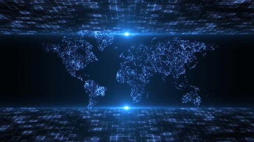 Digital World Map Global Network Connection