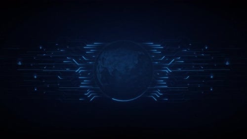 AI Virtual Reality Network Circuit Board Tech Futuristic Connection System 3D Digital Innovation