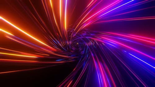 Impresionante resumen de neón multicolor en un hipnótico bucle VJ sin fisuras