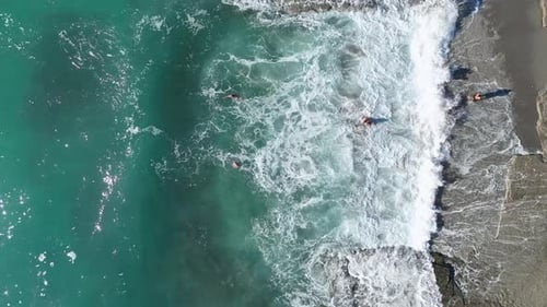 Azure Sea Aerial View Storm Waves Perfect Background