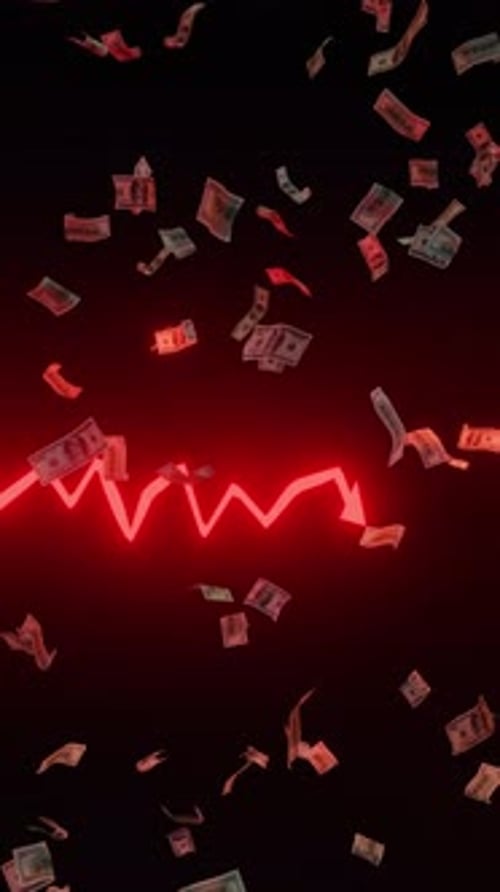 Decline Chart money scattered Portrait