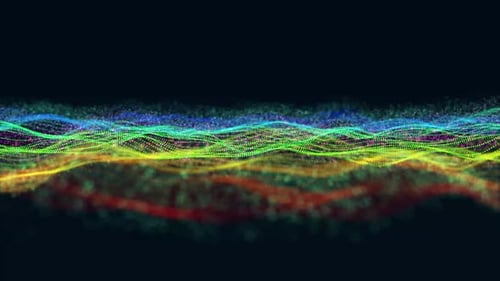 Fundo de onda de linha de partículas digitais. Vd 370