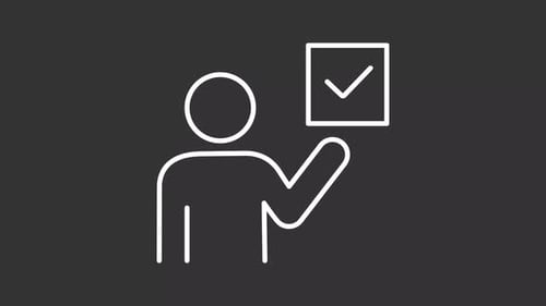 Person Icon Checking Box Minimalist Line Animation