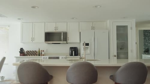 Clean Kitchen Interior Design with White Island