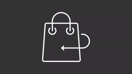 Animated Shopping Bag Product Return Outline Icon
