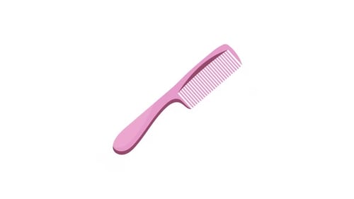 Animated Pink Hair Comb Icon with Flat Design
