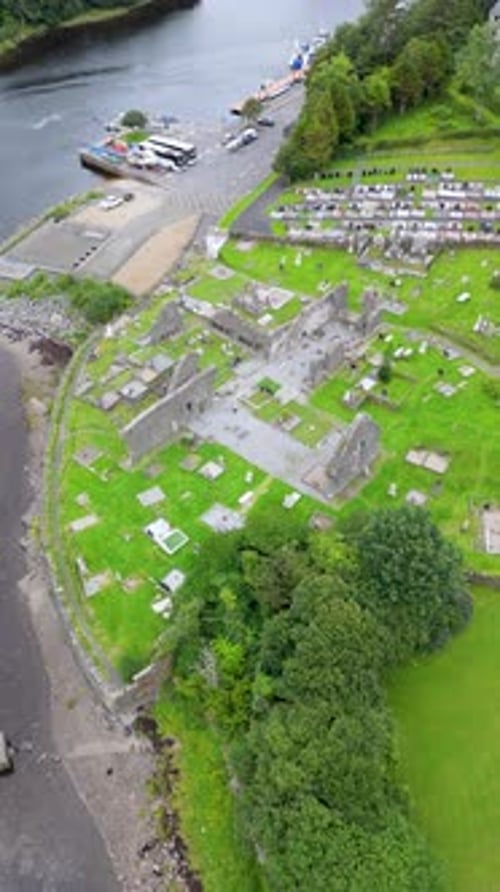 The Historic Abbey Graveyard in Donegal Town Which Was Build By Hugh O Donnell in 1474 in County