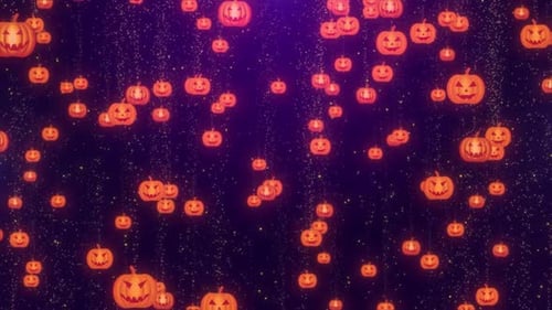 Halloween animierter Hintergrund von animierten gruseligen Kürbissen