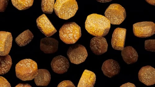 Fresh Baked Bread Rolls Falling Loop with Alpha Channel