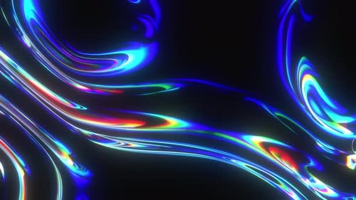 Vibrant Neon Fluid Abstract Wavy Background Loop