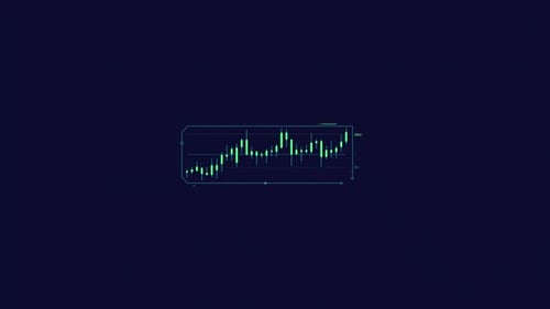 Animated HUD Infographic Element Stock Market Candlestick Graph
