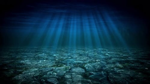 4K Meeresboden, Wasseroberfläche, Unterwasser-Tiefseewasser-Hintergrund