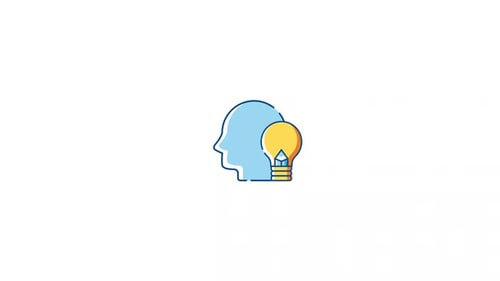Animated Idea and Creativity Flat Design Icon