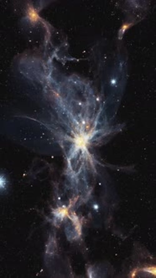 Stunning View of a Distant Galaxy with Colorful Nebulae and Stars