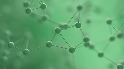 Abstract Molecular Structure on Green Background
