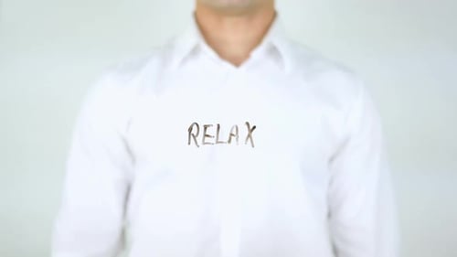 Relax, Man Writing on Glass