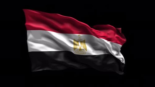 Realistic Waving Flag of Egypt