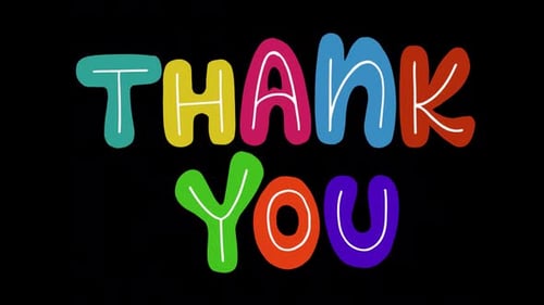 Animated Colorful Thank You Text Reveal in Decorative Style