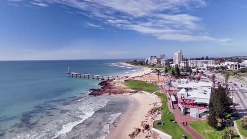 Aerial view of coastal town