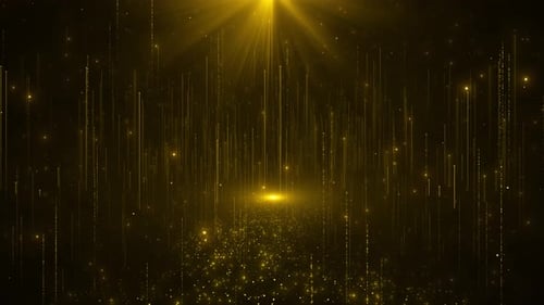 Golden Particles Light Rays Loop Background