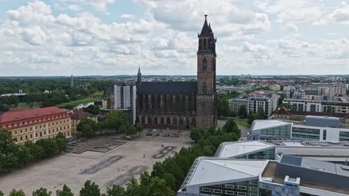Aerial view of Magdeburg Cathedral (Dom zu Magdeburg)
