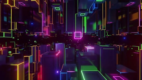 Túnel de neón de movimiento colorido