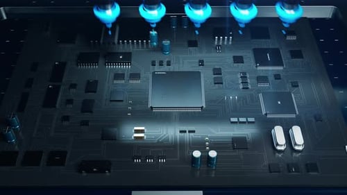 usine d'assemblage de microélectronique dans l'usine.