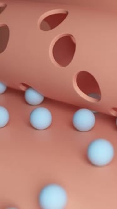 Smooth Spheres Falling Through Abstract Perforated Cylinder