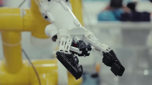 Robotic Arm Close Up in Workplace