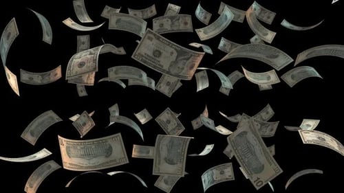 10 Dollers Falling Alpha Channel