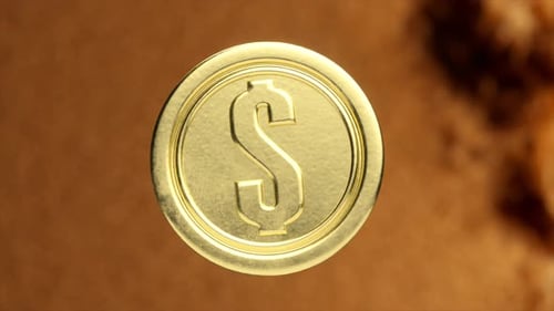 3D Golden Dollar Coin Disintegration Particle Effect
