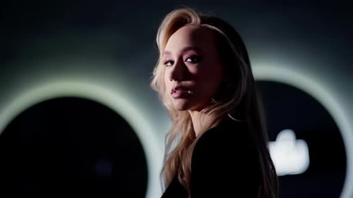 Pensive Model with Dramatic Studio Lighting A Thoughtful Model Under Dramatic Studio Lighting Before