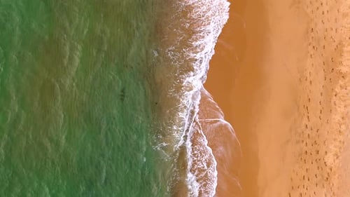 The Beach Displays a Serene Landscape with Golden Sands Calming Waves Italy