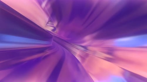 Flug durch einen glänzenden und glatten Tunnel in Orangeblau. 4K Futuristische Loop-Animation