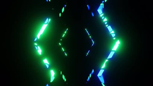 Textured Neon Blue With Emerald Green Glass Fire Arrow Vj Loop Background