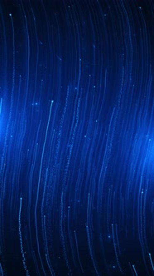 Abstract Blue Light Trails Flowing Upwards Background